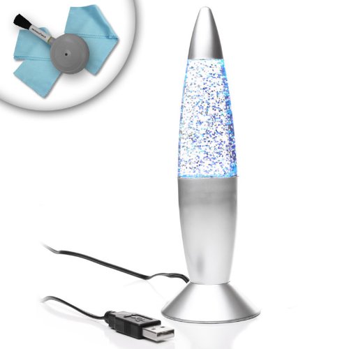 Best Price Reflective Light Changing USB Powered Mini Desk Lava Lamp for PC Desktop Computers like Acer , Dell , HP and Many More! ** Includes Cleaning Kit**