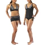 Mossimo Black: Embroidered Swimwear with Crochet Trim - Black