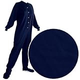 Big Feet PJs Navy Jersey Knit Footed Pajamas For Women And Men Extra Large