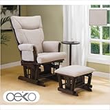 IMAGE OF Reagan Glider Rocker with Ottoman and Side Table in Dark Brown Finish
