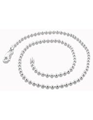 Sterling Silver Italian Bead Chains 3.0MM (16", 18", 20", 22", 24", 30" Inch Lengths)