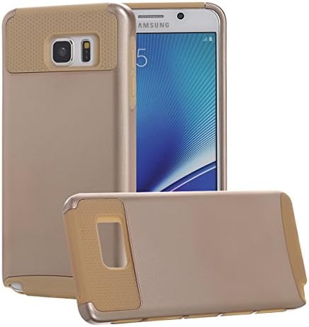 Junya Rugged Hard Hybrid Armor Defender Double Layers Shock Resistant Protective Case Cover For Samsung Galaxy Note5 - (Gold)