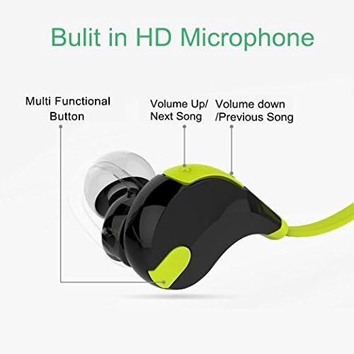 Kawiyiiiss Qy7 Mini Stereo Bluetooth Headset Lightweight Wireless Sports/running & Gym/exercise Bluetooth Earbuds Headphones W/microphone for Iphone Samsung Htc & any Bluetooth Devices (Black/red)