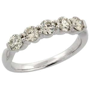5 Stone Settings, White Gold