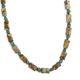 Picture Jasper & Green Turquoise Necklace by Relios, Inc.