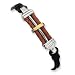 Stainless Steel Black Rubber Brown Leather 18k Gold Accent Bracelet - 8.25 inches