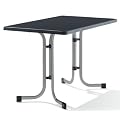 SIEGER 233/A Boulevard-Klapptisch 115 x 70 cm mit Mecalit-Pro-Platte, Stahlrohrgestell graphit, Tischplatte Schieferdekor, anthrazit