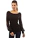 PattyBoutik Women's Chiffon Slit Bishop Long Sleeve Blouse
