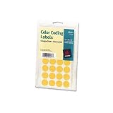 Avery Self-Adhesive Removable Labels, 0.75 Inch Diameter, Orange Neon, 1008 per Pack (05471)