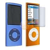 Premium Blue Anti-dust Soft Silicone Skin Case + Premium Reusable LCD Screen Protector for Apple Ipod Nano Chromatic 8GB, 16GB 4G 4th Generation