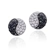 14K White Gold 1/3 ct. Black and White Diamond "Ying Yang'' Earrings