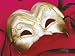 Forbidden Eye Venetian, Masquerade, Mardi Gras Mask Gold/White