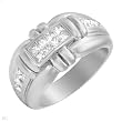 Ring With 1.40ctw Genuine Princess Cut Super Clean Diamonds Made in 18K White Gold. Total item weight 16.2g (Size 7.5)