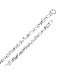 4MM Thick - Rope Link Chain Necklace/Bracelet - Genuine .925 Solid Sterling Silver