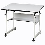 MiniMaster II FourPost White Drafting Table White Top/White Base