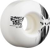 Bones Wheels 100s Standard Skateboard Wheel Set (53mm x 34mm/100A, White)