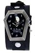 Center Skull Casket case Magnetic Steel Open Cross Door Coffin Cemetary Grave Skater Punk Gothic Wide Leather Wrist Watch