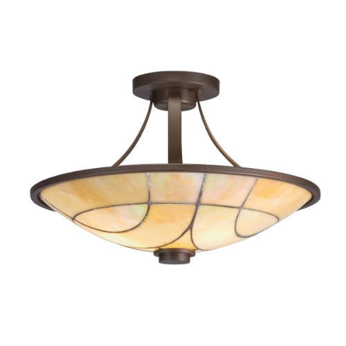 Kichler Lighting 69125 2-Light Spyro Art Glass Semi-Flush Ceiling Light, Olde Bronze