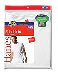 Hanes White Crew Neck T P5