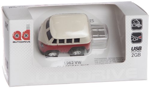 Auto Drive Car Flash Memory 2GB - Volkswagen Bus (Red)-image