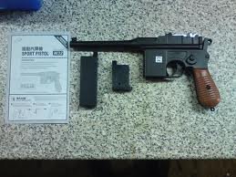 Airsoft Spring Pistol Mauser C96 Style Shoots Around 2 Clips