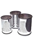 WATSONS DRUM - Set of Three Chrome Rubbish / Storage Bins