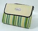 Urban Beach Fleece Picnic Rug with Waterproof Backing (135cm x 120cm). Green Stripe