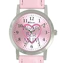 RAVEL Worlds Best Mum Pink Fabric Strap Watch