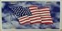 LP - 1211 American USA Flag Cloud Background License Plate - 320C