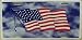 American USA Flag Cloud Background License Plate Image