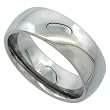 Tungsten Carbide 8 mm Comfort Fit Domed Wedding Band Ring for Him & Her Mirror Polished Finish, size 11