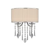 Golden Lighting 8981-WSC BRI Echelon - Two Light Wall Sconce, Chrome Finish with Bridal Veil Glass