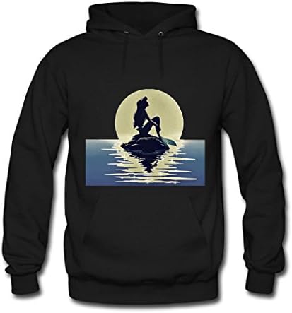 Lionly Fashion Printing Customized The Little Mermaid Men's Classic Hoodie Sweatshirt Black