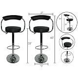 Set of (2) Brand New Black Swivel Leather Bar Stool Pub Barstool