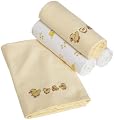 Spasilk 100% Cotton 4 pack Soft Flannel Receiving Blanket, Yellow