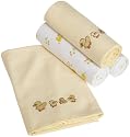 Spasilk 100% Cotton 4 pack Soft Flannel Receiving Blanket, Yellow