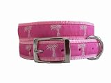 Hot Pink Palm Trees Dog Collar 14-18