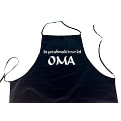 Oma Sch�rze SO GUT SCHMECKTS NUR BEI OMA; Koch - Sch�rze (Latzsch�rze - Grillen, Kochen, Berufsbekleidung), schwarz