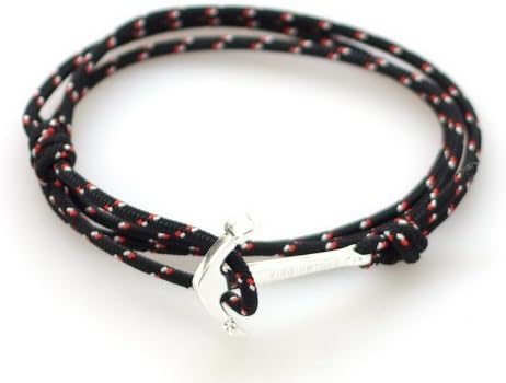 VIRGINSTONE Silver Anchor Bracelets on Colorful Nylon Ropes