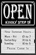 20x14 open sign with message board