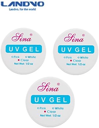 LANDVO® 3 Pcs Professional Nail Art UV Gel Builder Tips Glue Manicure Tools Clear
