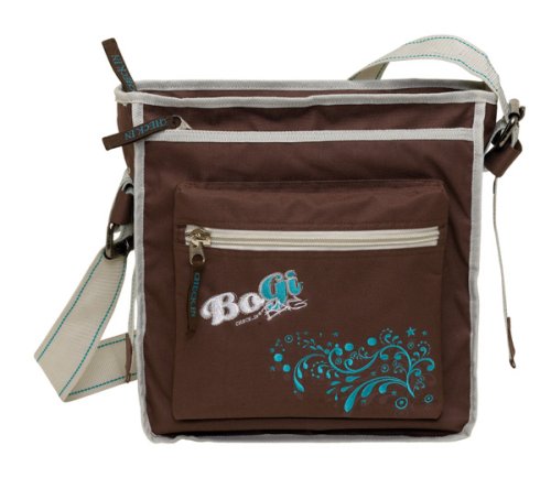 BoGi Girl Bag Tasche Umh&auml;ngetasche Shopper mit stylischem Schultergurt in Braun/T&uuml;rkis