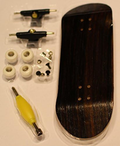 Fingerboard Bearing Wheels Wide Trucks "Legit Wood" Finger Skateboards : Extreme Shape Ebony 32mm