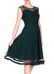 Knee Length Cap Sleeves Lace Illusion Cotton/Nylon/Spandex Floral Print Evening Dress/Bridesmaid Dress/Prom Dress/Party Dress/Wedding Dress 