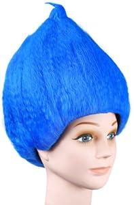 Women's Deluxe Blue Troll Halloween Costume Wig