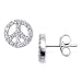14K White Gold Peace Sign Diamond Stud Earrings