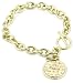 1928 Jewelry Tiffany Inspired Brass Tone Peace Medallion Bracelet