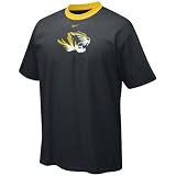 Nike Missouri Tigers Black Contrast Neck Logo T-shirt