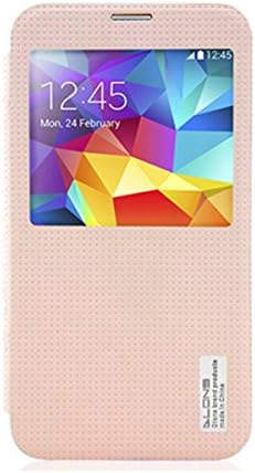 DLONS® Ultra Slim Thin Flip PU Leather View Window Case Cover with PC Backcover Shell for Samsung Galaxy S5 V i9600 - Pink