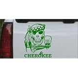 6in X 4.9in Dark Green -- Cherokee Indian Skull Skulls Car Window Wall Laptop Decal... by Rad Dezigns
